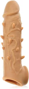 Mięciutka nakładka erekcyjna z kolcami anatomiczna nasadka powiększająca penisa 4 cm - 72364914