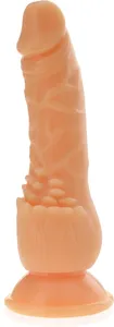 Sztuczny penis z wypustką do łechtaczki dildo na mocnej przyssawce 19 cm - 70145728