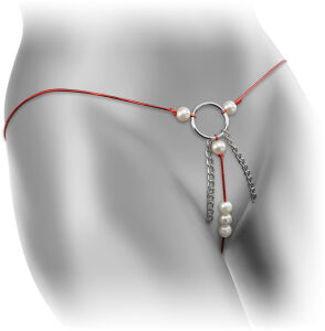 Stringi z perełkami masującymi łechtaczkę majtki do seksu - 75418471