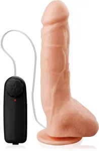 Penis z dużymi jądrami na przyssawce + wibracje - 79791015