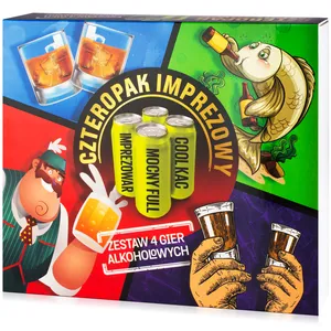 "Czteropak imprezowy" zestaw 4 gier alkoholowych na imprezy - 76650153