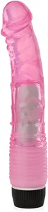 Żelowy wibrator elastyczny penis dildo z regulowaną wibracją - 77514296