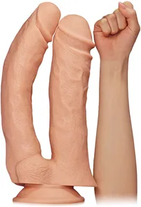 Gigantyczny podwójny penis xxxl do penetracji pochwy i anusa olbrzymie dildo na przyssawce - 76979567