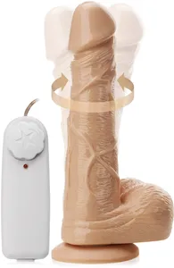 Żelowy wibrator rotujący penis na przyssawce dogłębna penetracja - 70056342