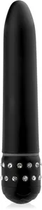 Elegancki wibrator z zdobiony cyrkoniami - czarny - wrd p128-582