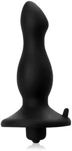 Opływowy elastyczny czarny korek analny z wibracjami - wrd p35-055-380