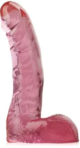 Penis żelowy z jadrami dla początkujących - różowy - ccl 403052600