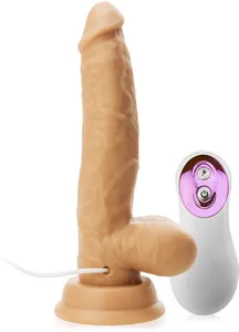 Hiper realistyczny wibrator zgrabny penis z jądrami na przyssawce - 74617844 