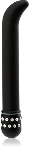 Czarny wodoodporny wygięty wibrator z cyrkoniami wrd 3013c