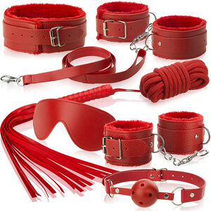 DUŻY SKÓRZANY ZESTAW AKCESORIÓW BDSM - 77541508