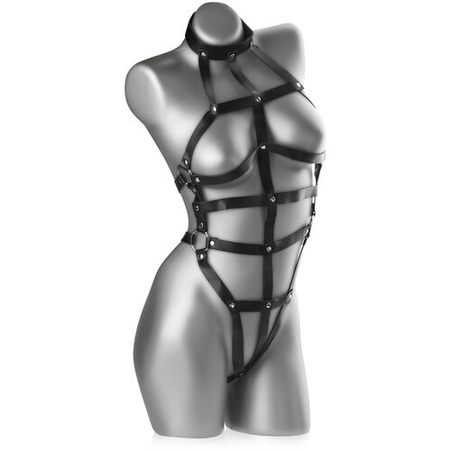 STRÓJ BDSM - BONDAGE - BODY SKÓRZANE Z ĆWIEKAMI - REGULOWANE - 88688289