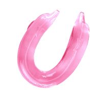 Podwójne różowe gładkie dildo dla par delfin 30 cm - 76417885 - 2
