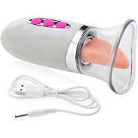 Ssący wibrator masażer sutków i łechtaczki języczek do mokrych orgazmów - 79646182 - 4