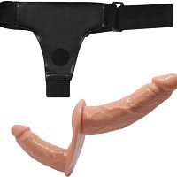 Strap-on dla kobiet podwójny penis na pasach do peggingu - 71762248 - 4