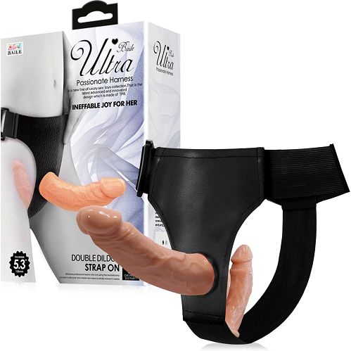 Strap-on dla kobiet podwójny penis na pasach do peggingu - 71762248