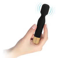 Czarny mini wand masażer 10 funkcji wodoodporny 14,5 cm - 73657780 - 5
