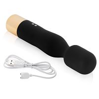 Czarny mini wand masażer 10 funkcji wodoodporny 14,5 cm - 73657780 - 6