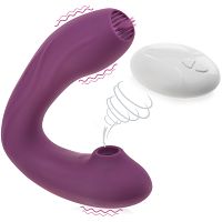 Samonośny wibrator ssący z języczkiem 10 funkcji + pilot - 73661529 - 5