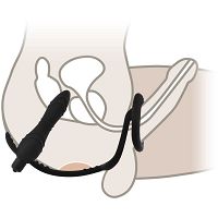 Pierścień erekcyjny na penisa i jądra + korek analny, wibrujący plug - 74829497 - 2