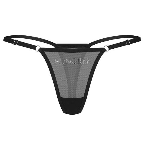 Obsessive Violami przezroczyste stringi z napisem 