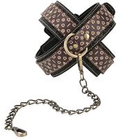 Rebellion eleganckie skórzane kajdanki z łańcuszkiem 34,5 cm - 77325774 - 3
