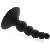 Zagięty silikonowy kulkowy korek, plug analny z przyssawką - 50144797 - 2