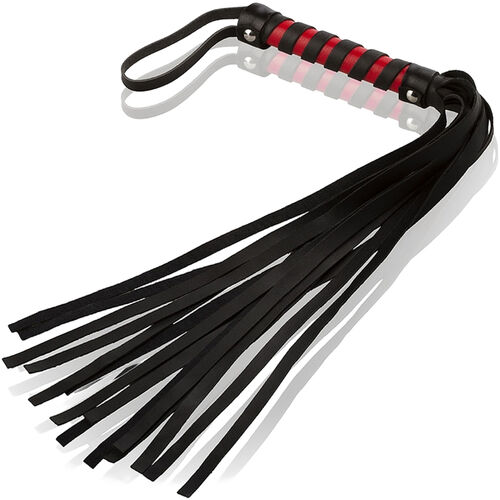 CZARNY SKÓRZANY PEJCZ 45CM DO ZABAW W STYLU BDSM - WDK 8883 