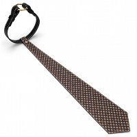 Rebellion stylowy regulowany krawat z ekoskóry ze wzorem BDSM - 74869705 - 2