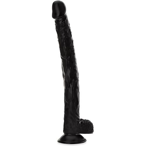 Długie elastyczne dildo 38 cm żylasty penis na przyssawce - 75477021