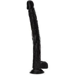 Długie elastyczne dildo 38 cm żylasty penis na przyssawce - 75477021