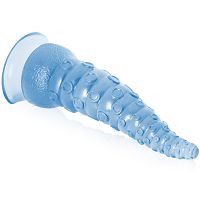 Giętkie teksturowane niebieskie dildo 21 cm w kształcie macki - 76849946 - 2