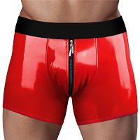 Czerwone bokserki z pierścieniem na strap-on + kieszeń na wibrator - 79378237 - 9