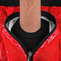 Czerwone bokserki z pierścieniem na strap-on + kieszeń na wibrator - 79378237 - 4