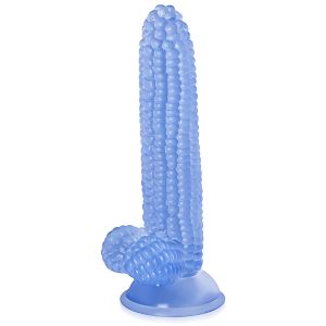Stymulujące dildo 20 cm niebieski penis kolba kukurydzy - 79213865