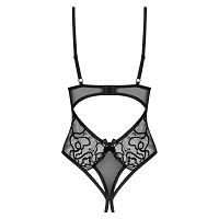 Obsessive czarne body damskie z otwartym krokiem Blomentis - 76470440 - 4