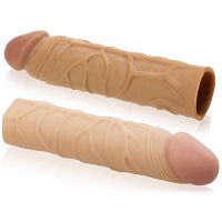 Nakładka z cyberskóry przedłużająca i pogrubiająca penisa realistyczny kształt - 74832742 - 6