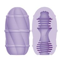 Elastyczny żelowy masturbator z prążkami dla mężczyzn 9 cm - 77700254 - 3