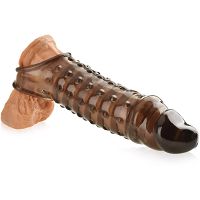 Masująca nakładka erekcyjna na penisa i jądra powiększ go 2cm 73082236 - 2