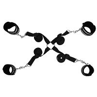 Aksamitny łóżkowy zestaw do krępowania rąk i nóg fetysz bondage bdsm sm - 58623081 - 5