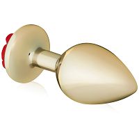 Anal plug 9 cm korek analny z czerwoną różą - 76551721 - 4