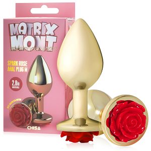 Anal plug 9 cm korek analny z czerwoną różą - 76551721