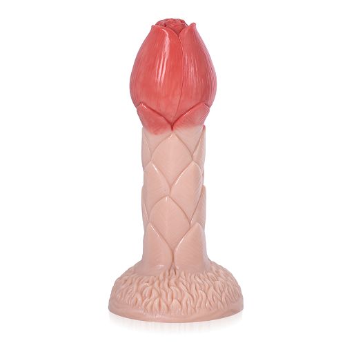 Cieliste dildo w kształcie kwiatu z mocną przyssawką 20 cm - 70549171