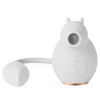 Wibrujący chomik z ssącym masażerem 100 funkcji biały - 71629685 - 2