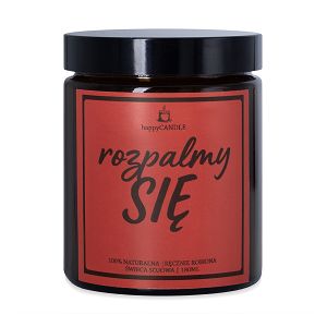 Świeca sojowa z napisem "Rozpalmy się"  prezent dla par - 78816269