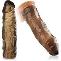 Nakładka erekcyjna - pogrubienie i wydłużenie 1 cm - ponętny penis - 78169391 - 3