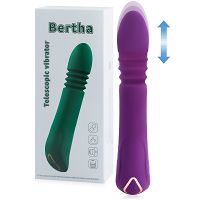 Silikonowy teleskopowy wibrator posuwisty 10 programów fioletowy - 71328682 - 2