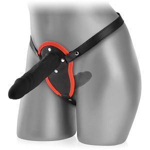 Strap-on z dwoma penisami podwójne dildo do penetracji pochwy i anusa - 79201783