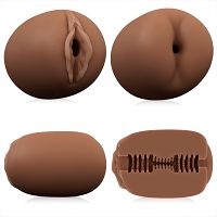 Dwustronny masturbator dla mężczyzn brązowa wagina i anus - 76260979 - 5