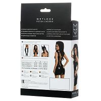 Czarna sznurowana sukienka Glossy Wetlook Michelle - 70040680 - 6