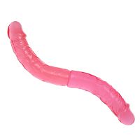 Podwójne realistyczne giętkie różowe dildo dla par 36 cm - 76148771 - 2